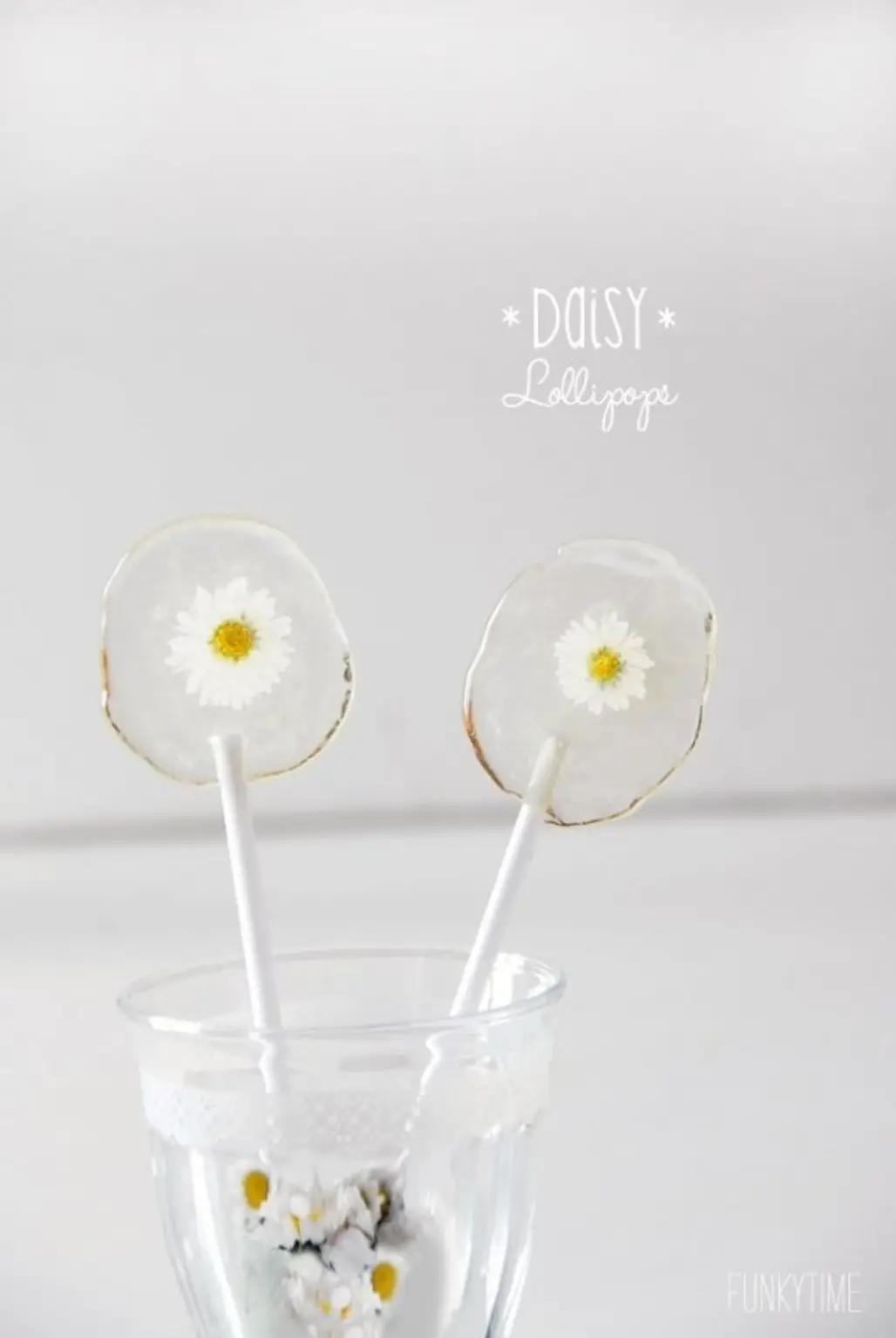 Lollipops with Real Daisies
