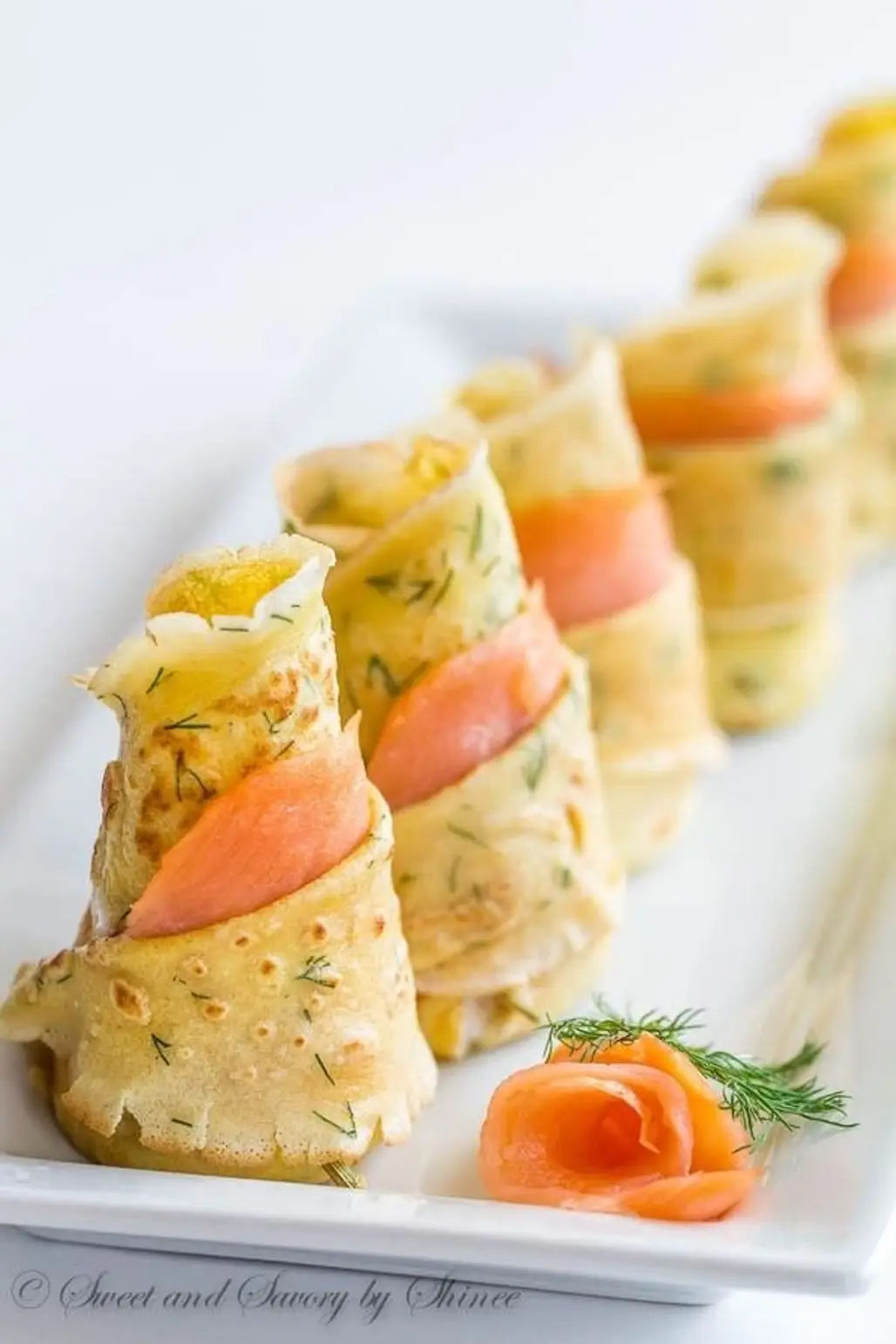Thin Dill Crepes with Smoked Salmon