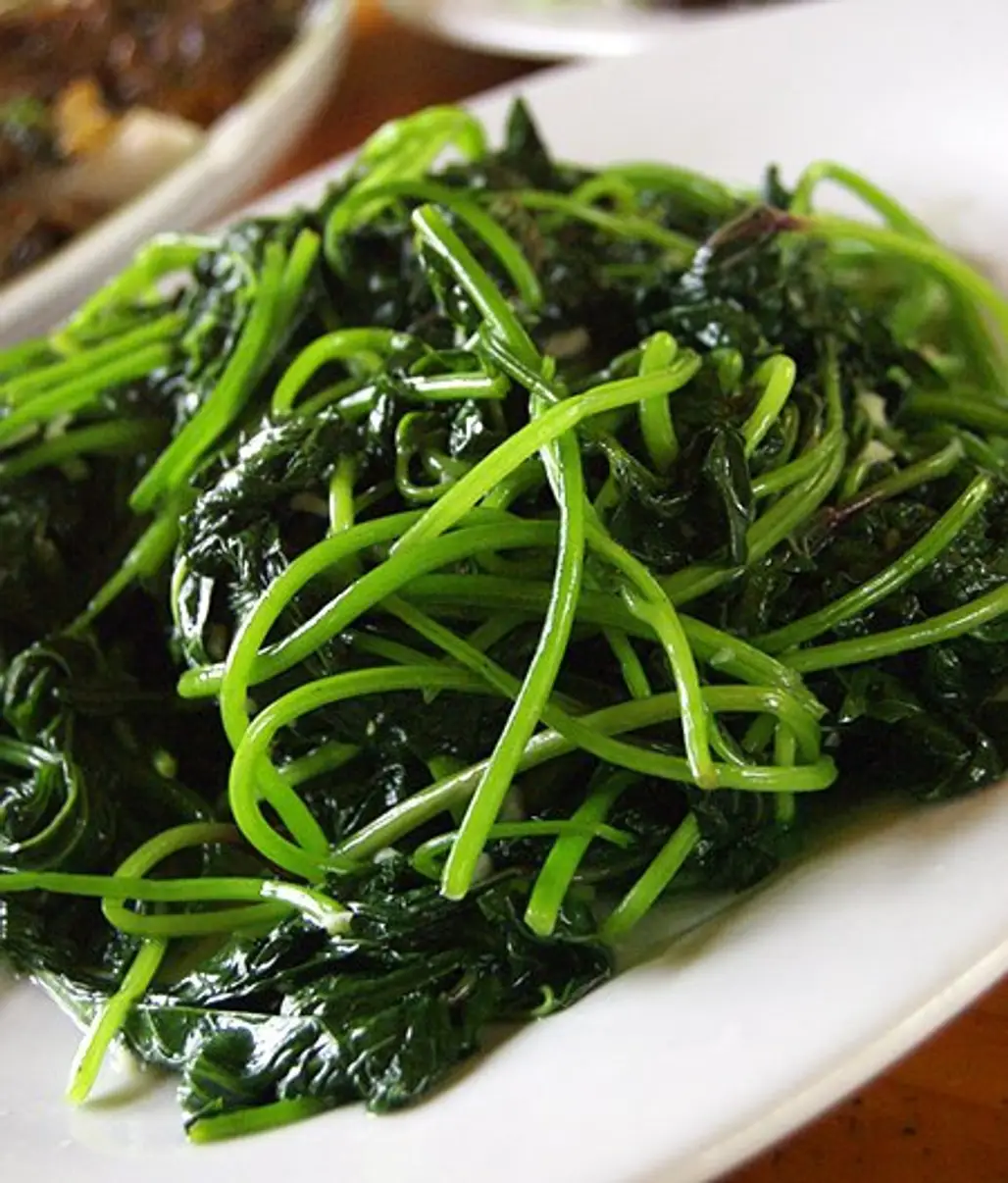 food,dish,vegetable,produce,water spinach,