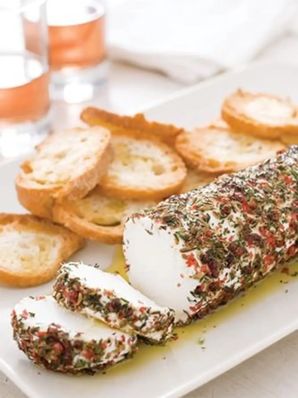 Goat Cheese with Pink Peppercorns and Herbs