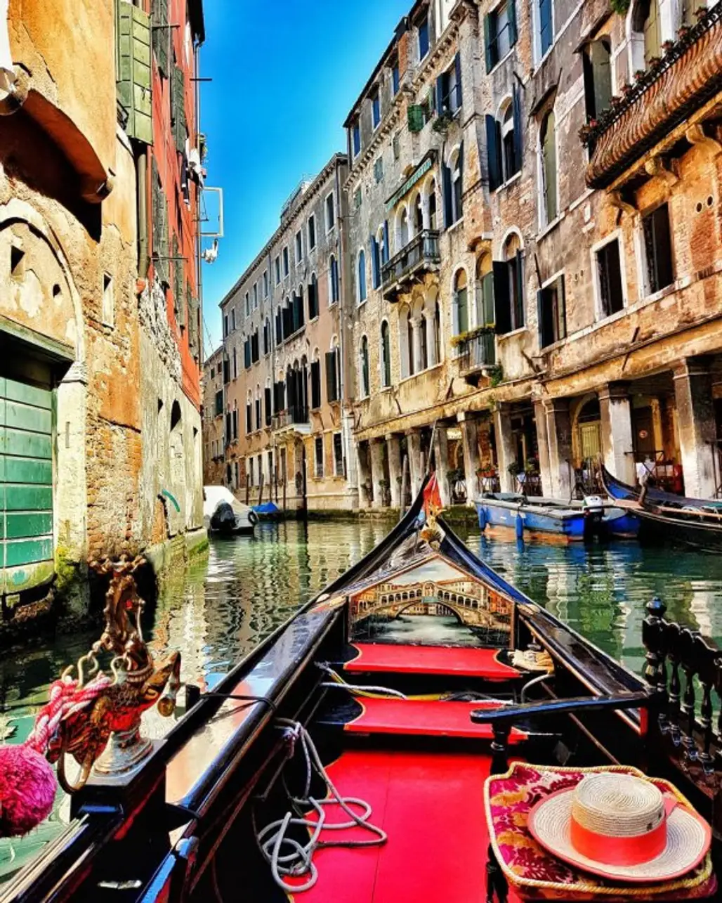 waterway, gondola, water transportation, canal, boat,