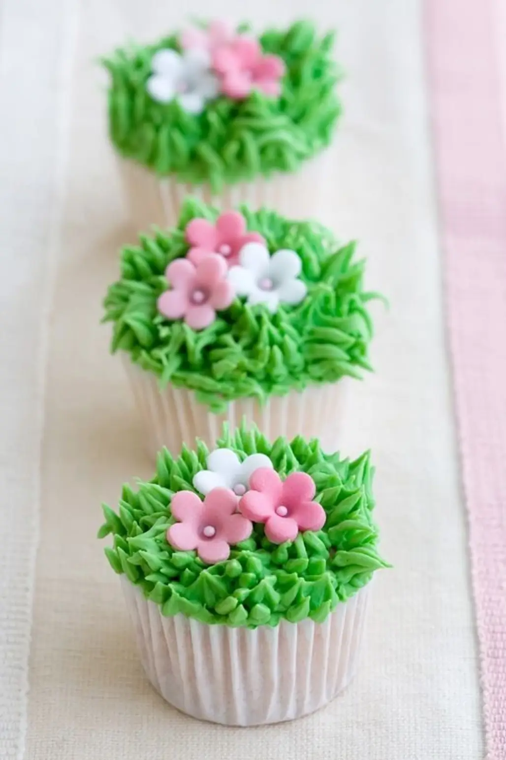 Pink Flower Cupcakes