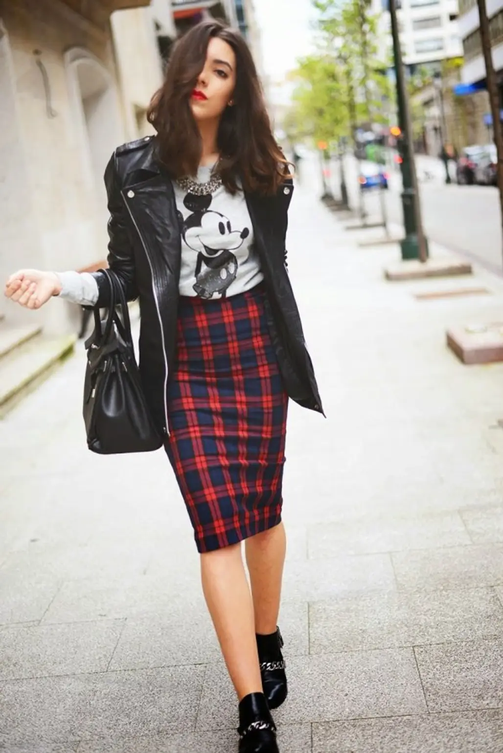 Mickey and a Checkered Skirt