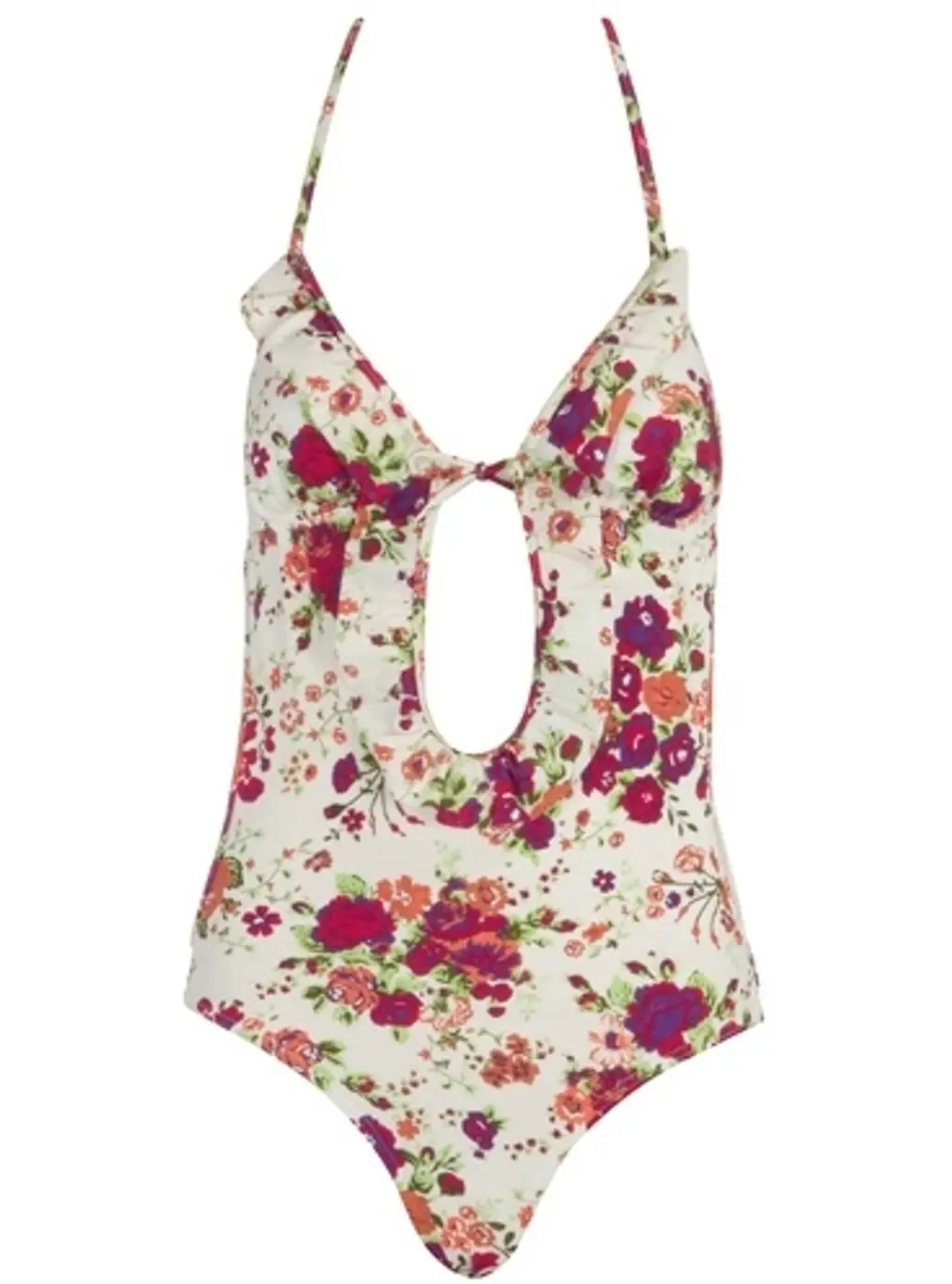 Dorothy Perkins White Floral Cut out Swimsuit