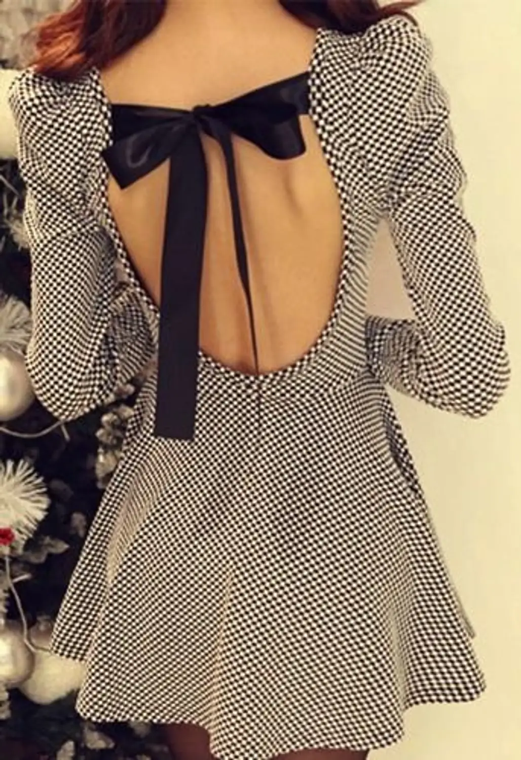 Cute Backless Dress with Bow