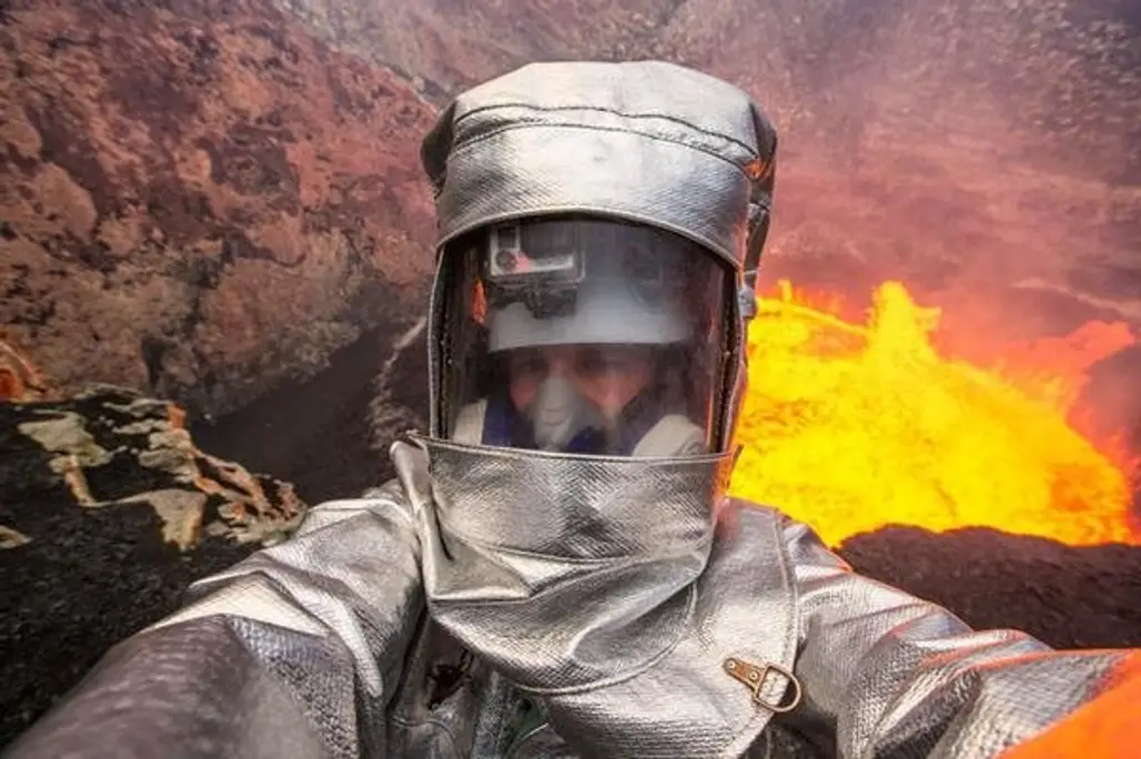 George Kourounis' Volcano-Suit Selfie