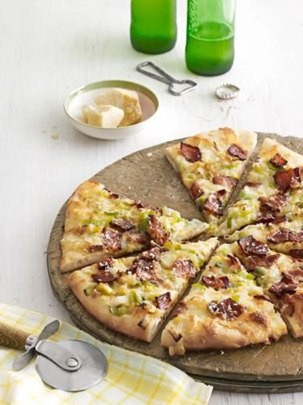 Caramelized Leek and Bacon Pizza