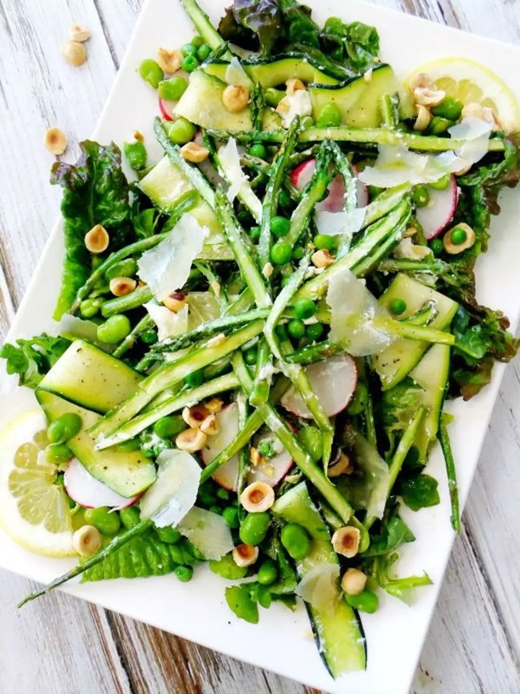 Spring Salad with Asparagus, Goat Cheese, Lemon and Hazelnuts