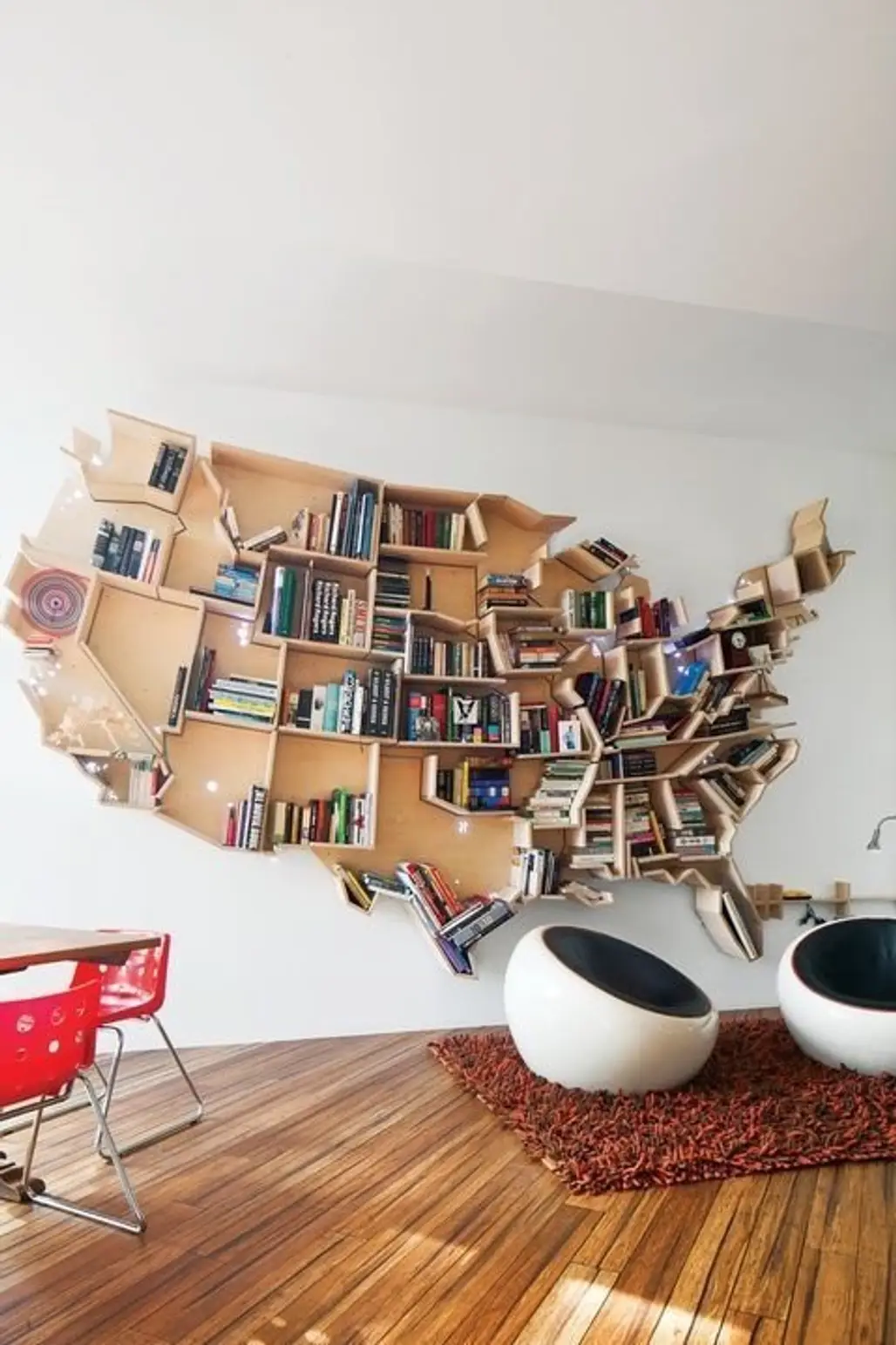 US Map Bookshelf