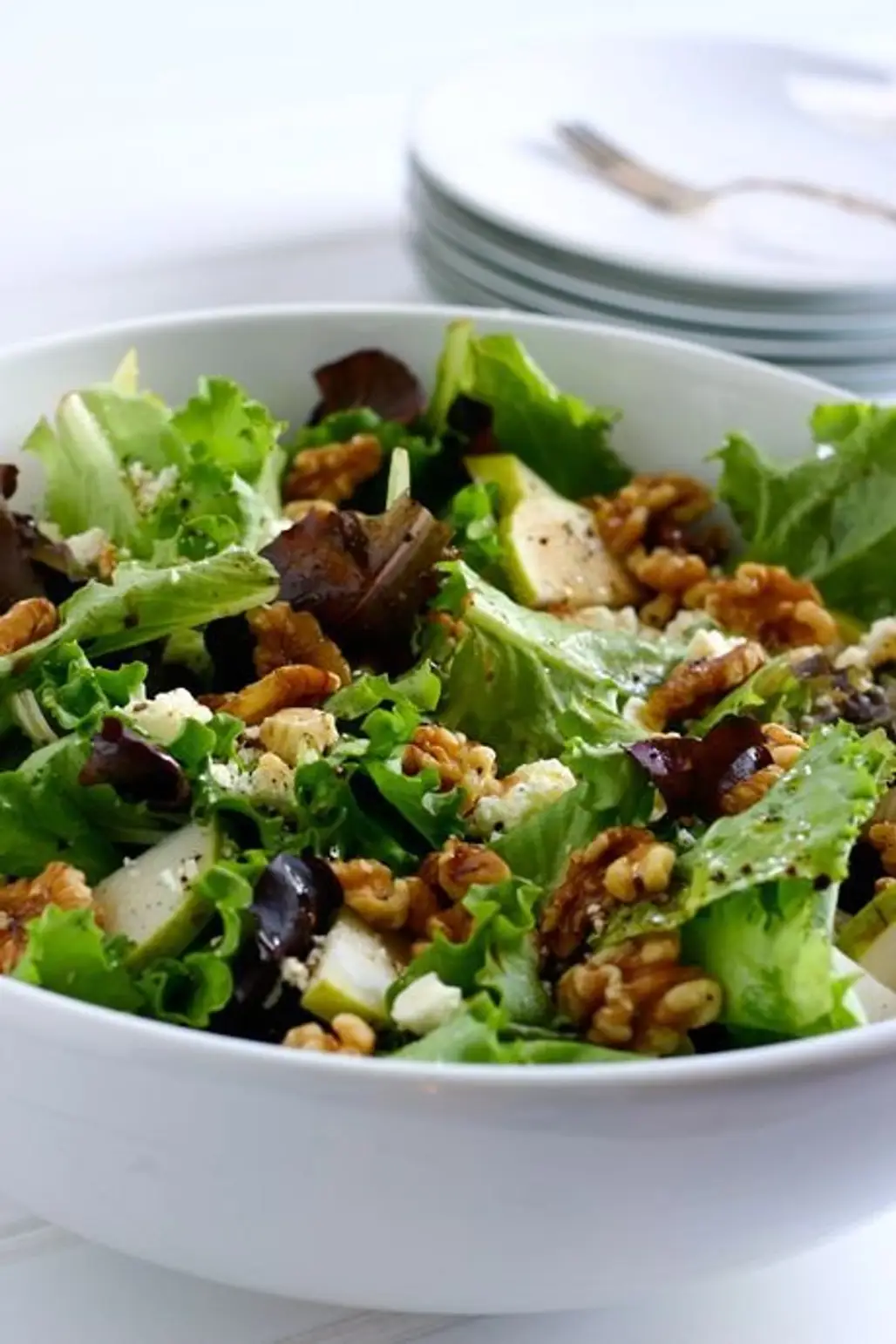 Pear, Walnut and Feta Salad with Balsamic and Olive Oil Dressing