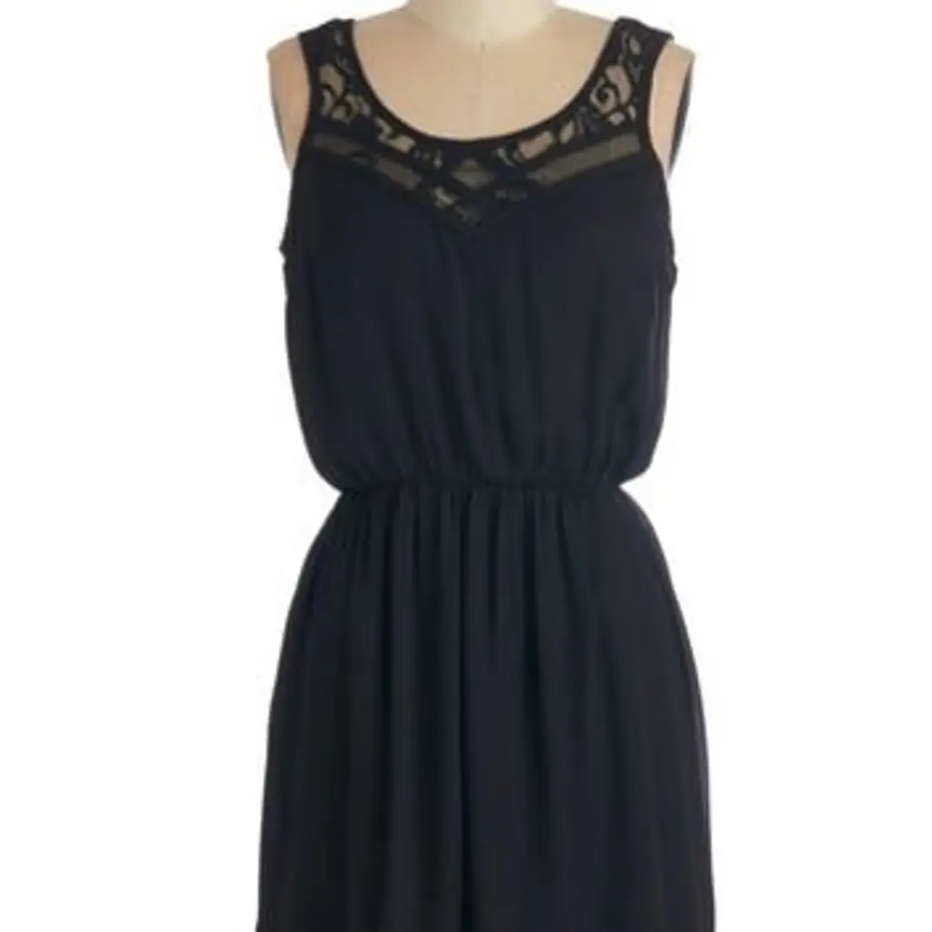 ModCloth Mid-length Sleeveless a-line Cupcake Competition Dress in Black
