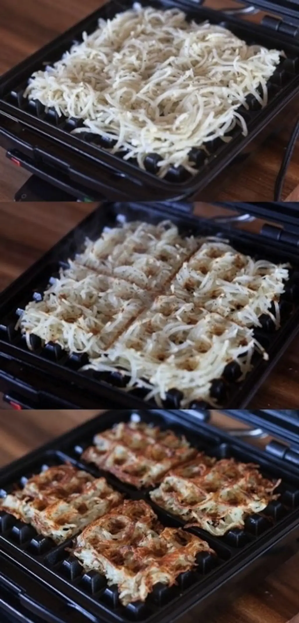 Hashbrowns in a Waffle Iron