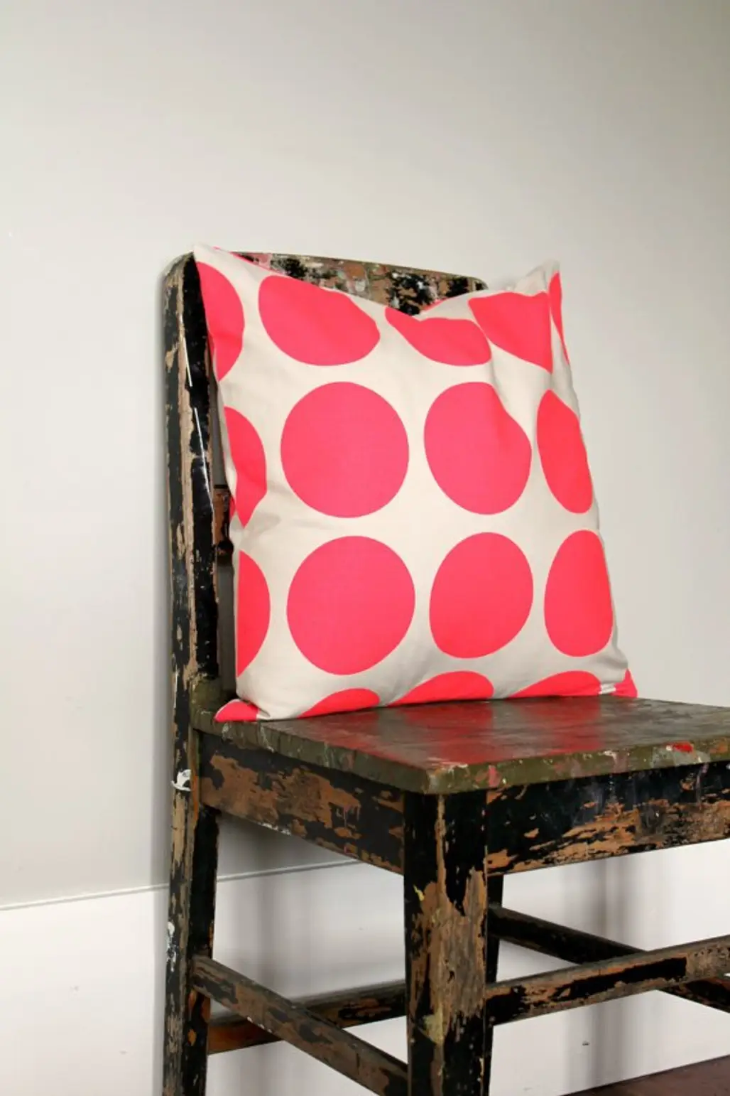 Large Bright Pink Dots Pillow Cover