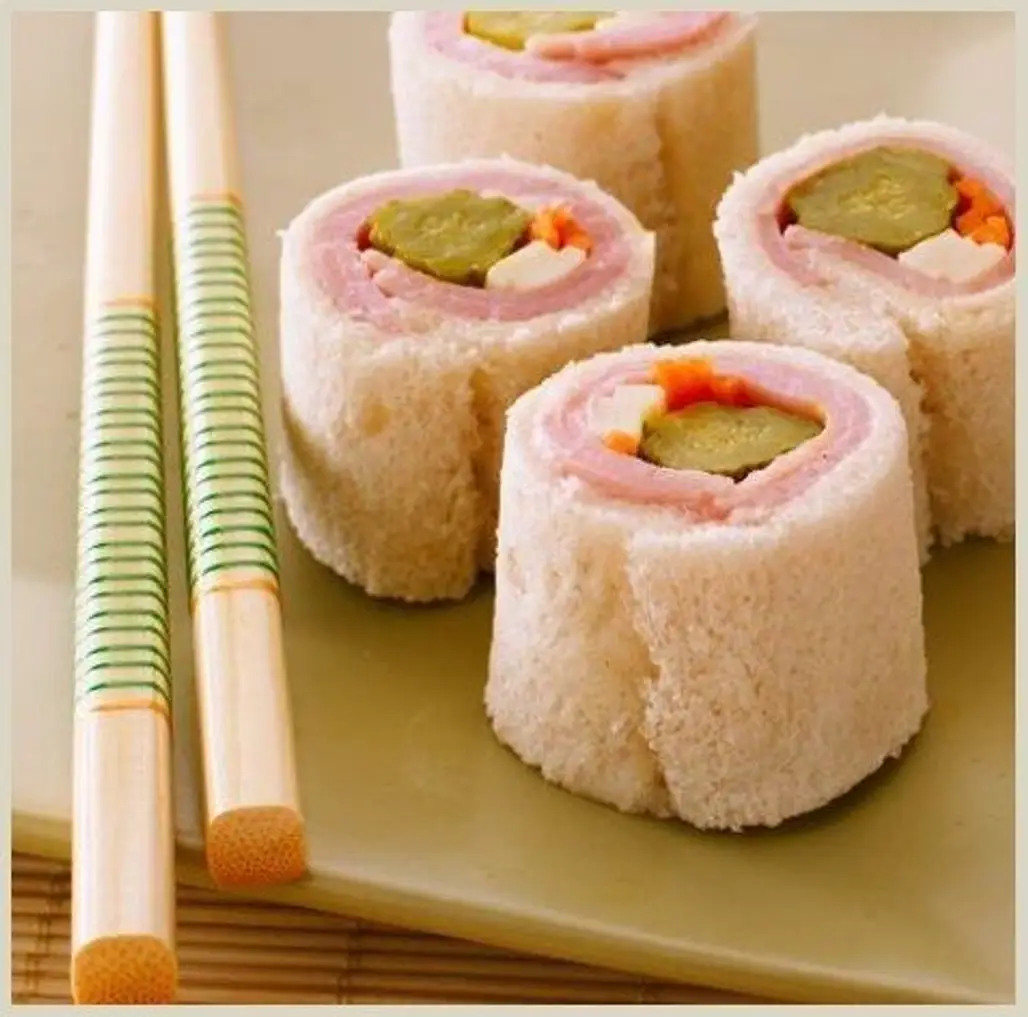 Ham, Cheese and Pickle Sushi