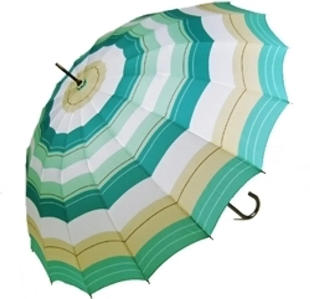 Beach Stripe Teal Umbrella