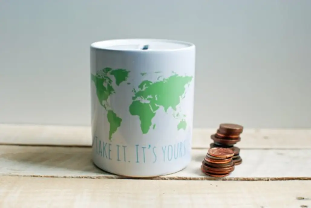 World Map Ceramic Money Box