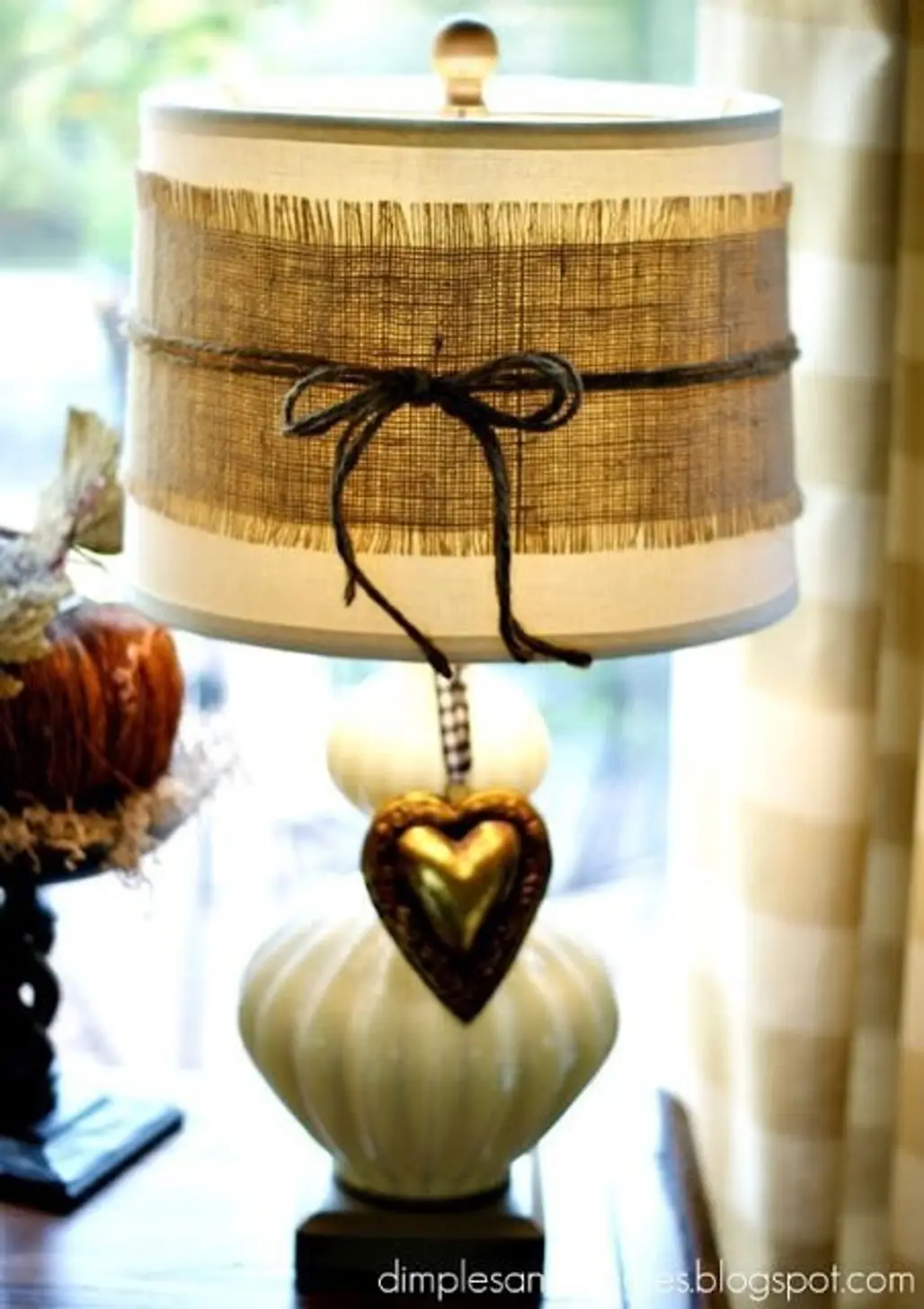 Wrap a Strip of Burlap around Your Lampshade