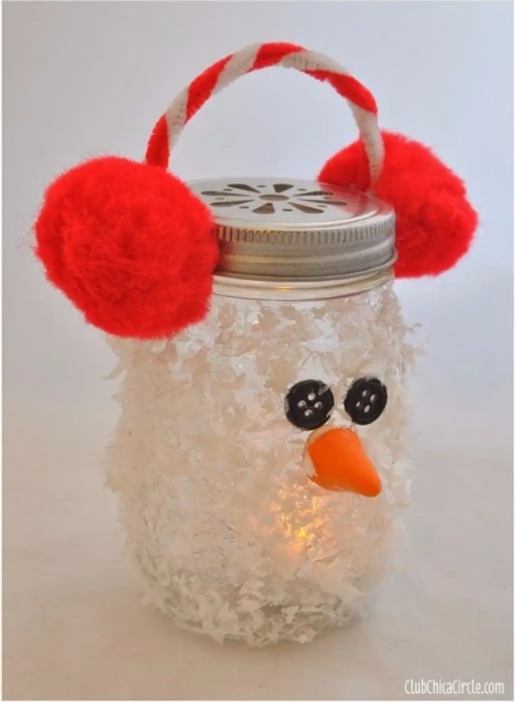 DIY Snowman Mason Jar Luminary Ornament