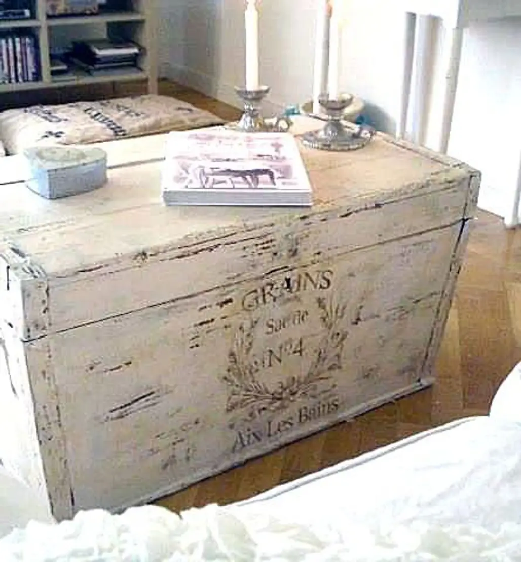 Gorgeous Painted French Trunk