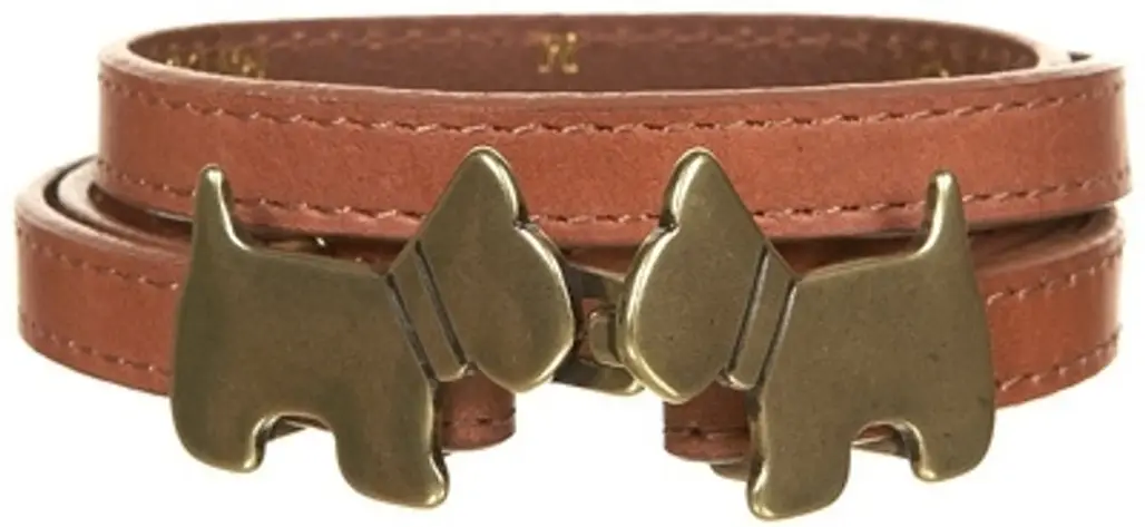 Topshop Tan Scotty Dog Clasp Leather Skinny Belt