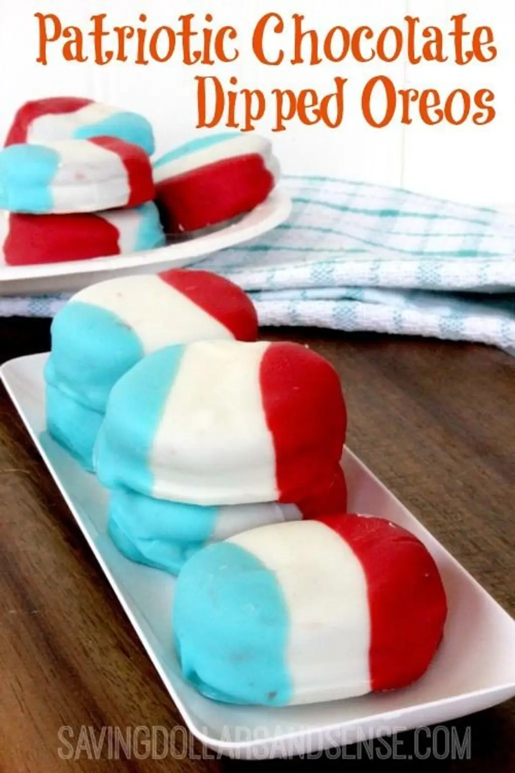 Red, White and Blue Chocolate Dipped Oreos