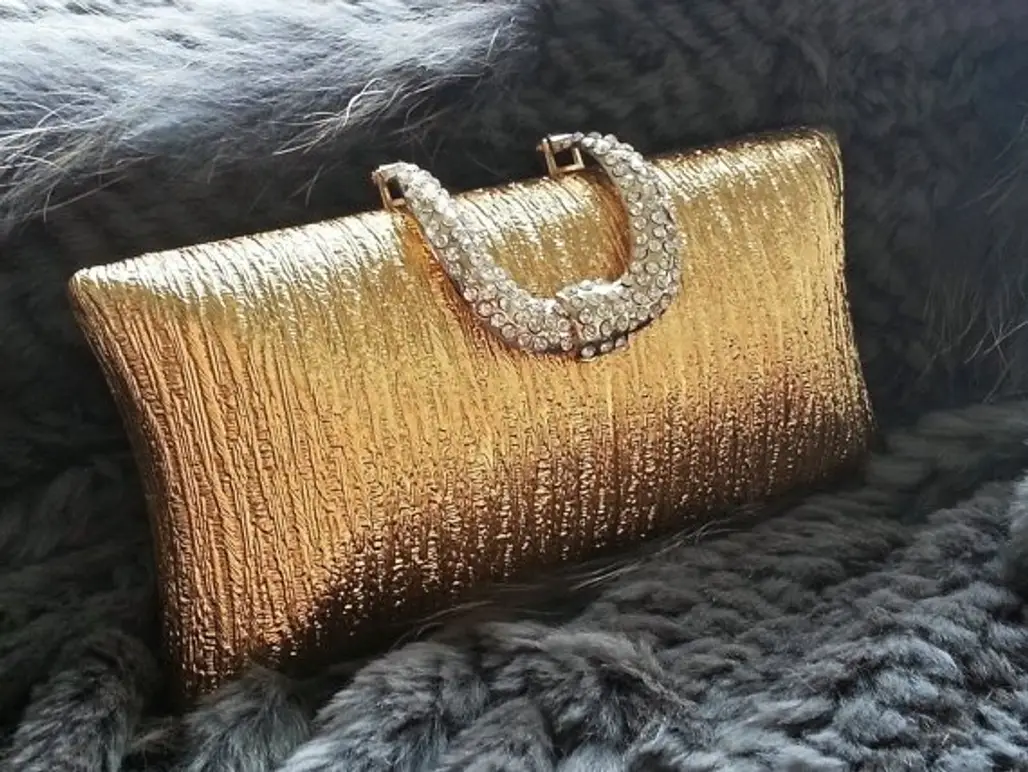 Gold Evening Party Box Clutch
