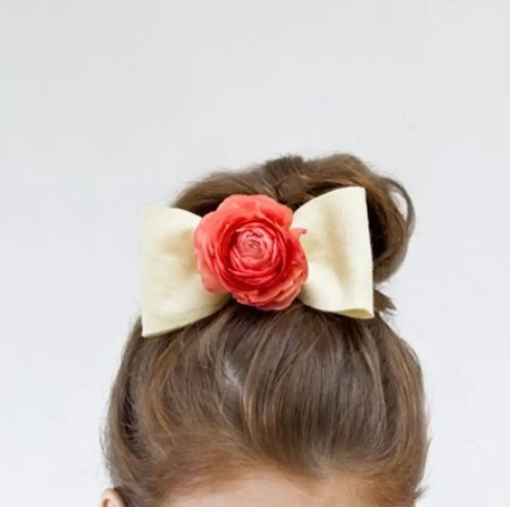 Wear a Flower on a Bow in Your Hair