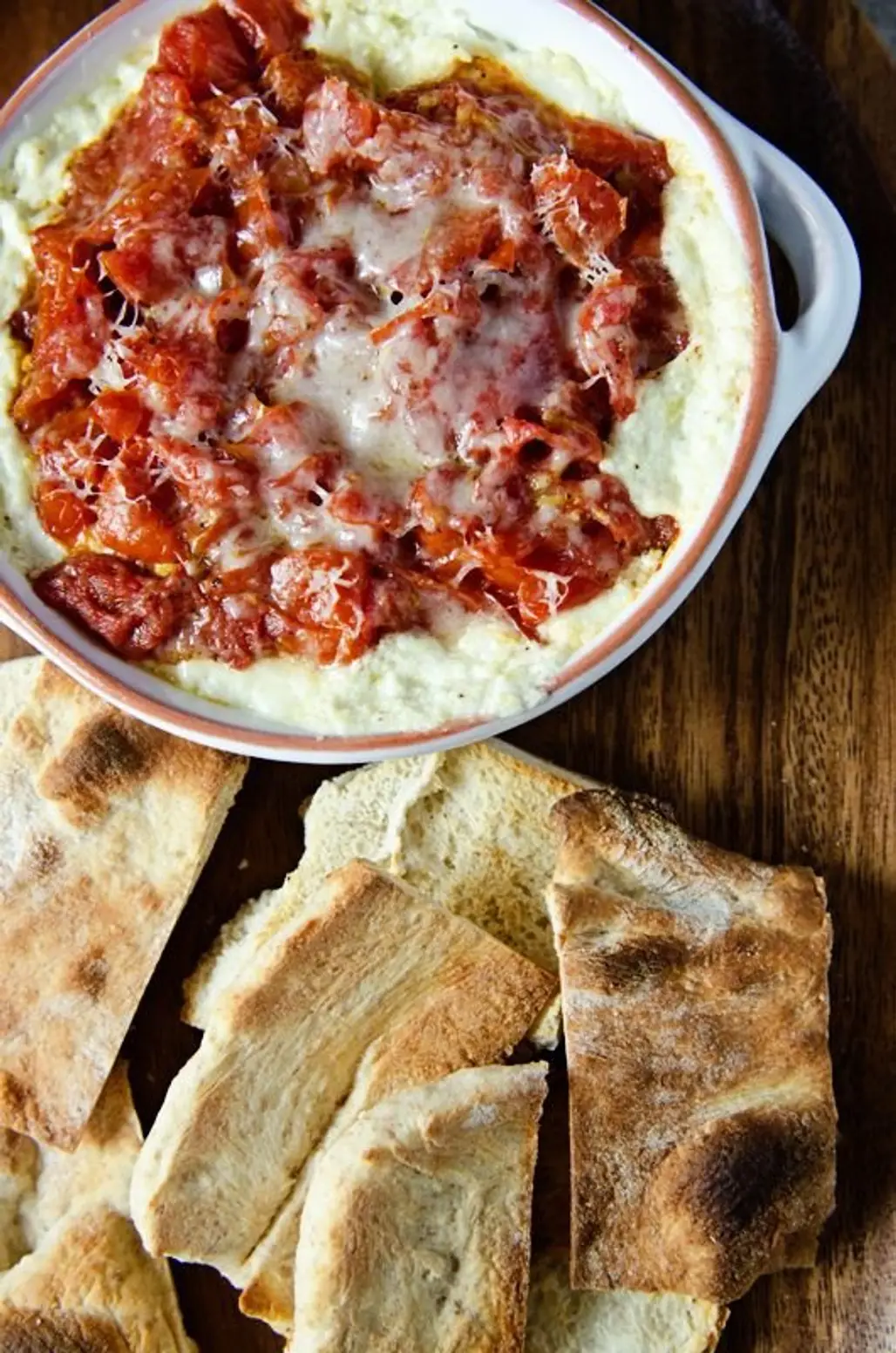 Warm Goat Cheese Dip with Artichokes and Roasted Tomatoes