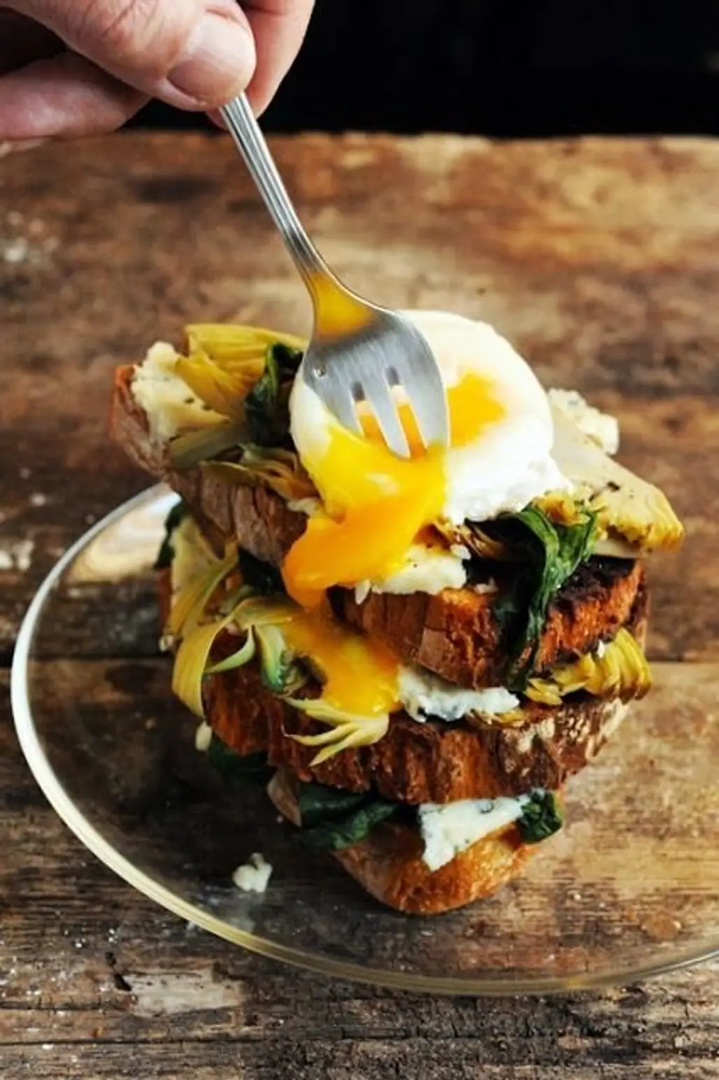 Egg and Veggie Toast Stack