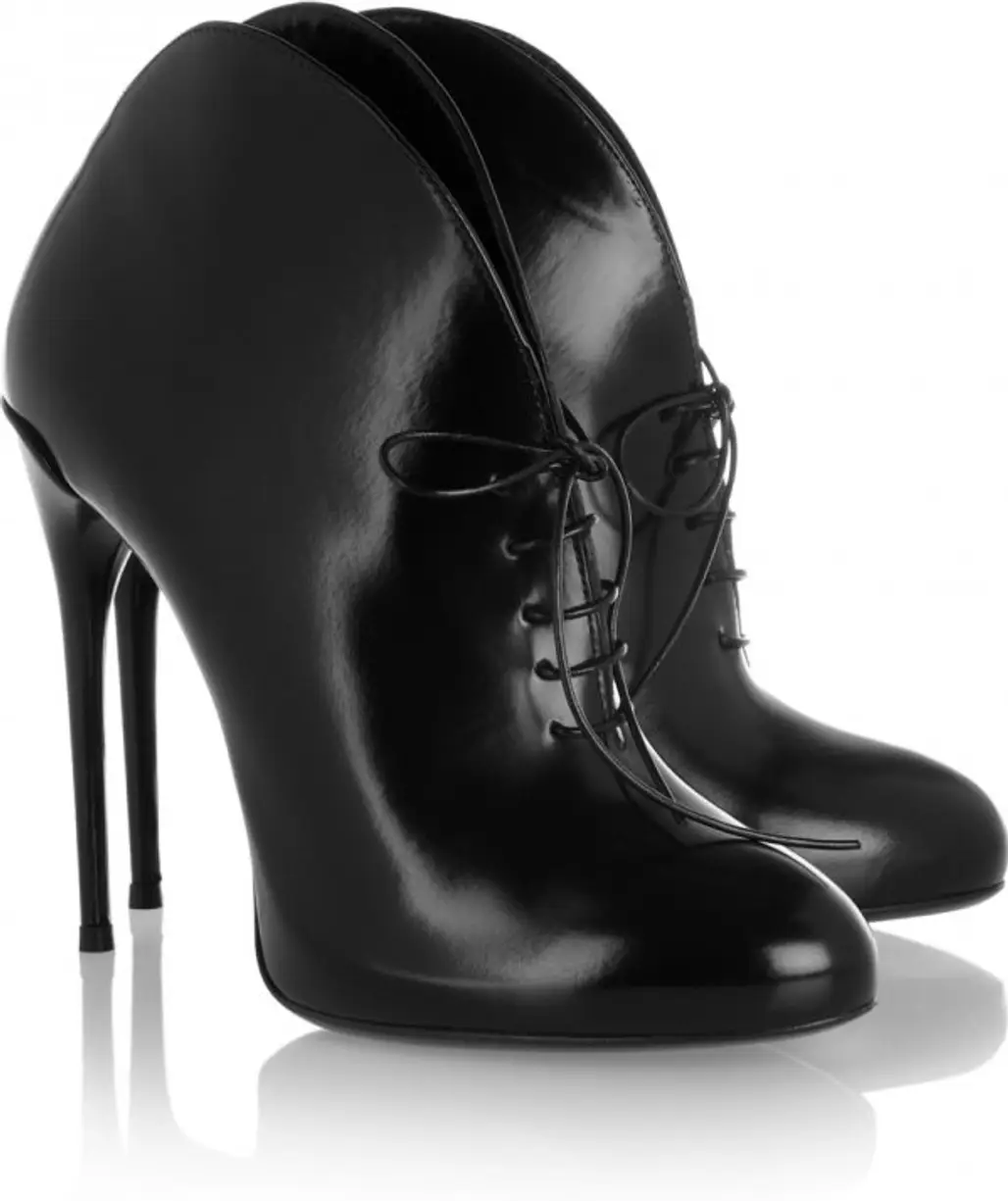 Gucci Lace up Leather Ankle Boots