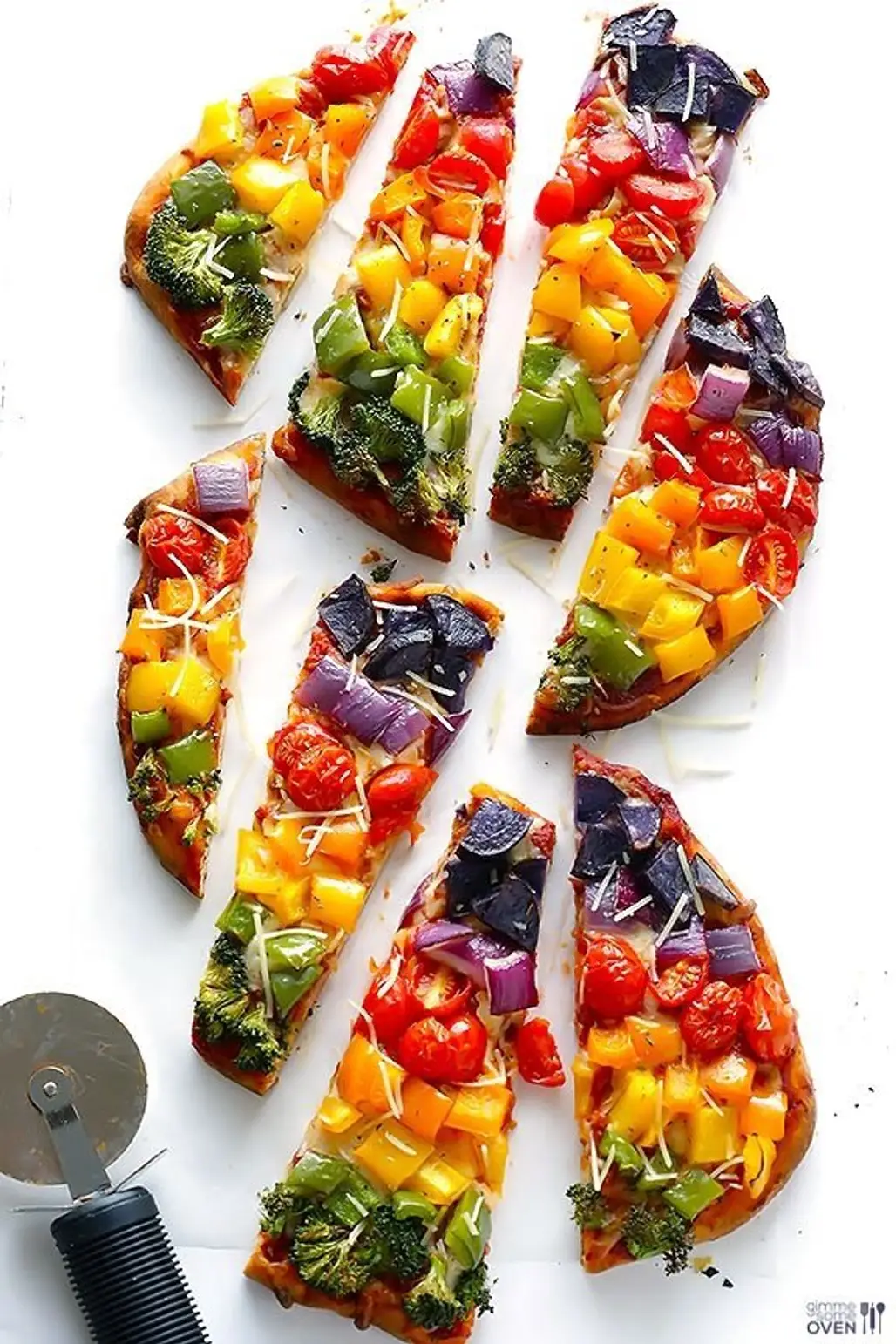 Rainbow Veggie Flatbread Pizza