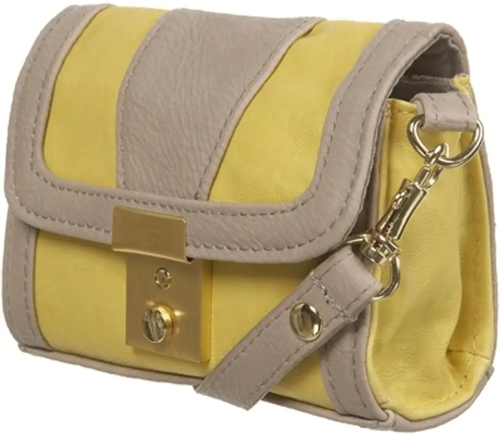 Topshop Yellow Colour Block Mini Cross Body Bag