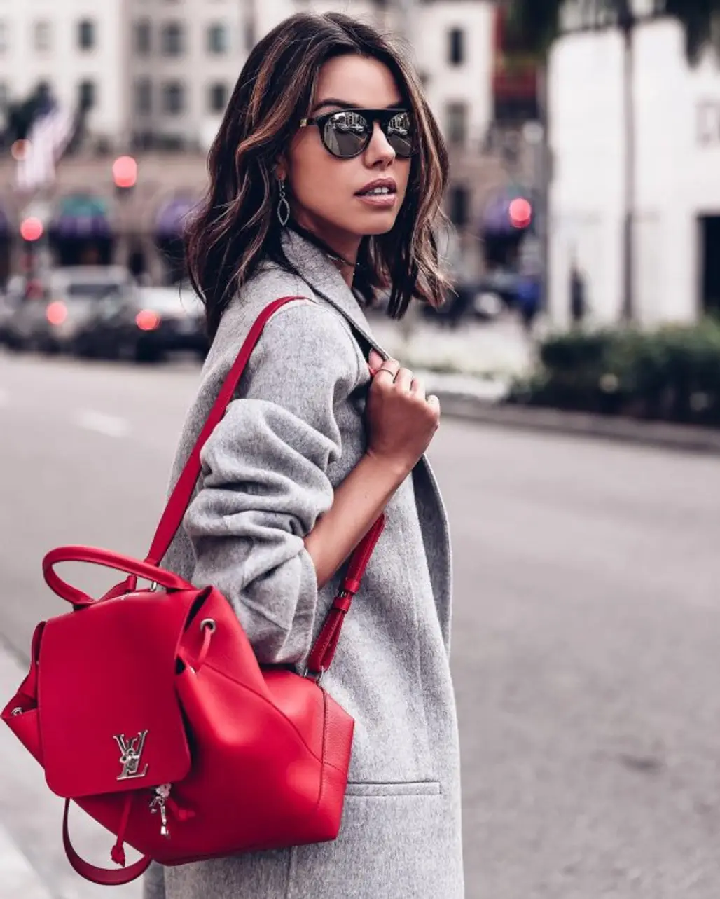 red, clothing, handbag, lady, fashion,