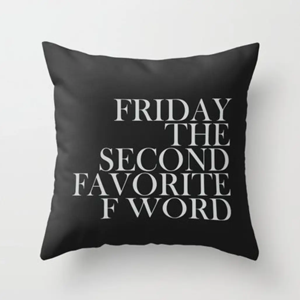 Favorite "F" Word. Throw Pillow