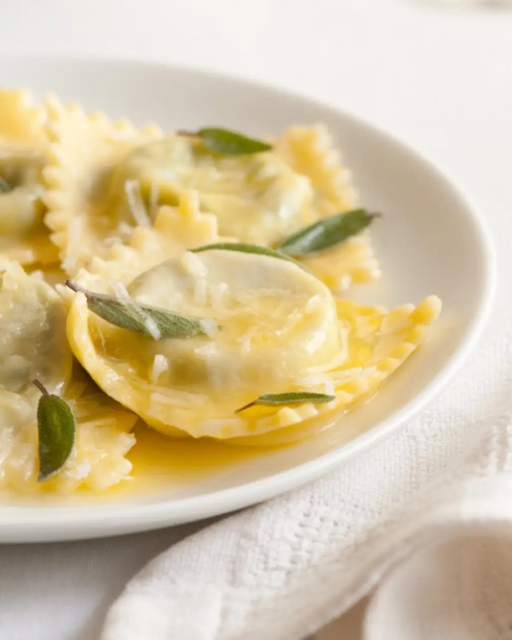 Spinach Ravioli with Zucchini Noodles
