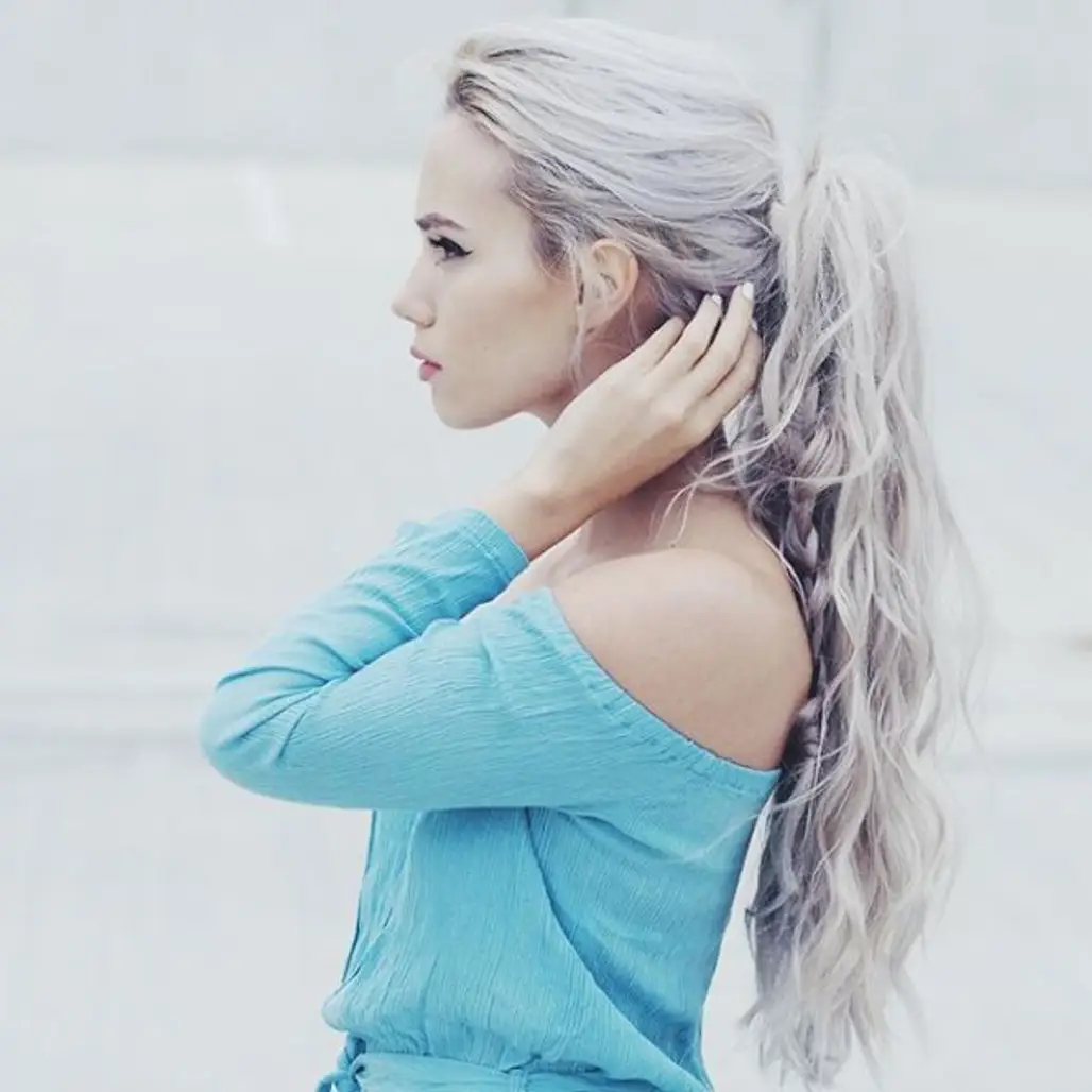 clothing, hair, color, hairstyle, turquoise,