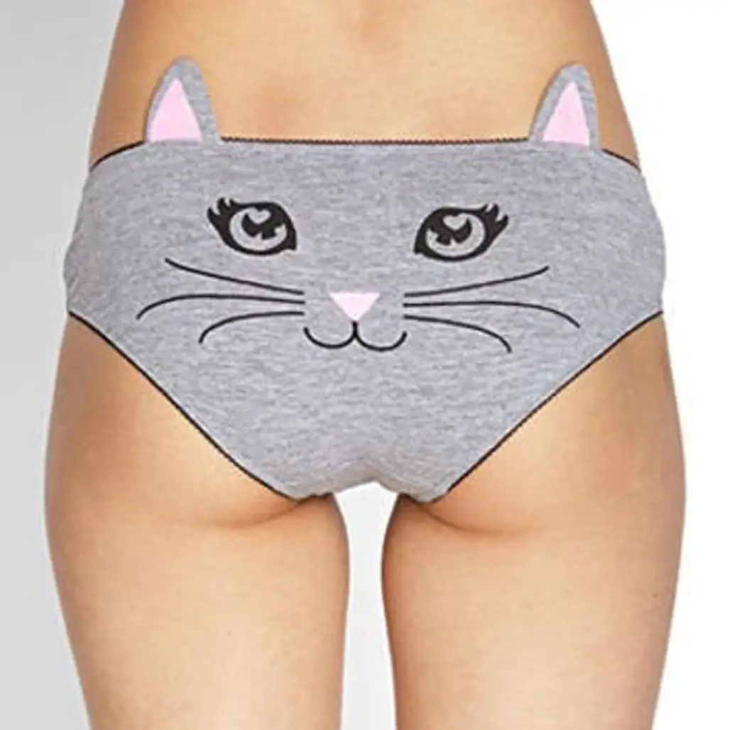 FOREVER 21 Cat Print Bikini Pants