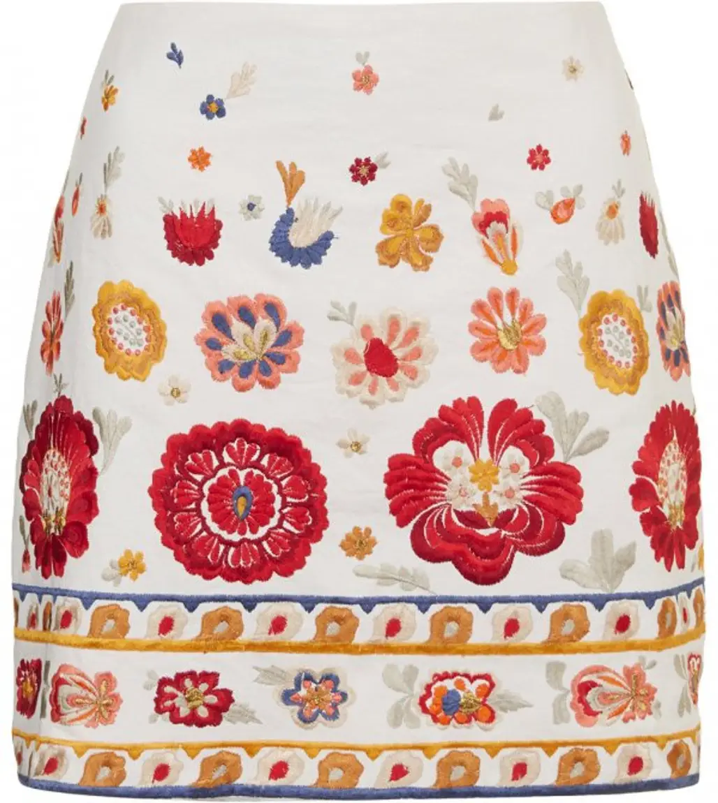 Topshop Troubadour Floral Embroidered Pelmet Skirt