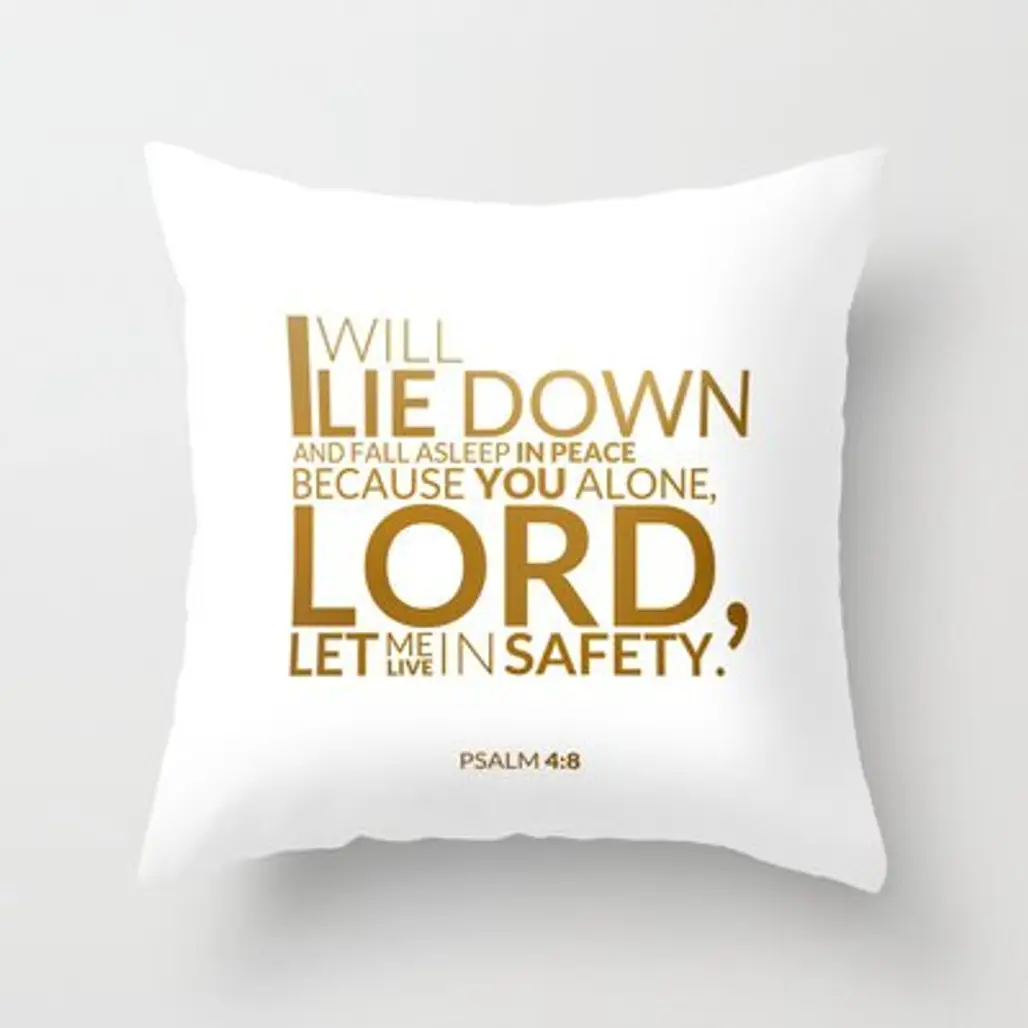 Psalm 4:8 Throw Pillow