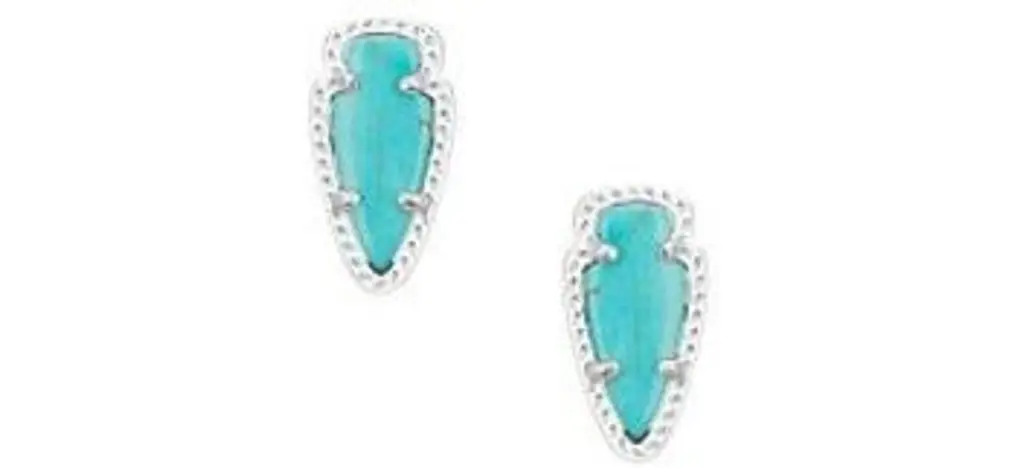 Silver Stud Earrings in Turquoise