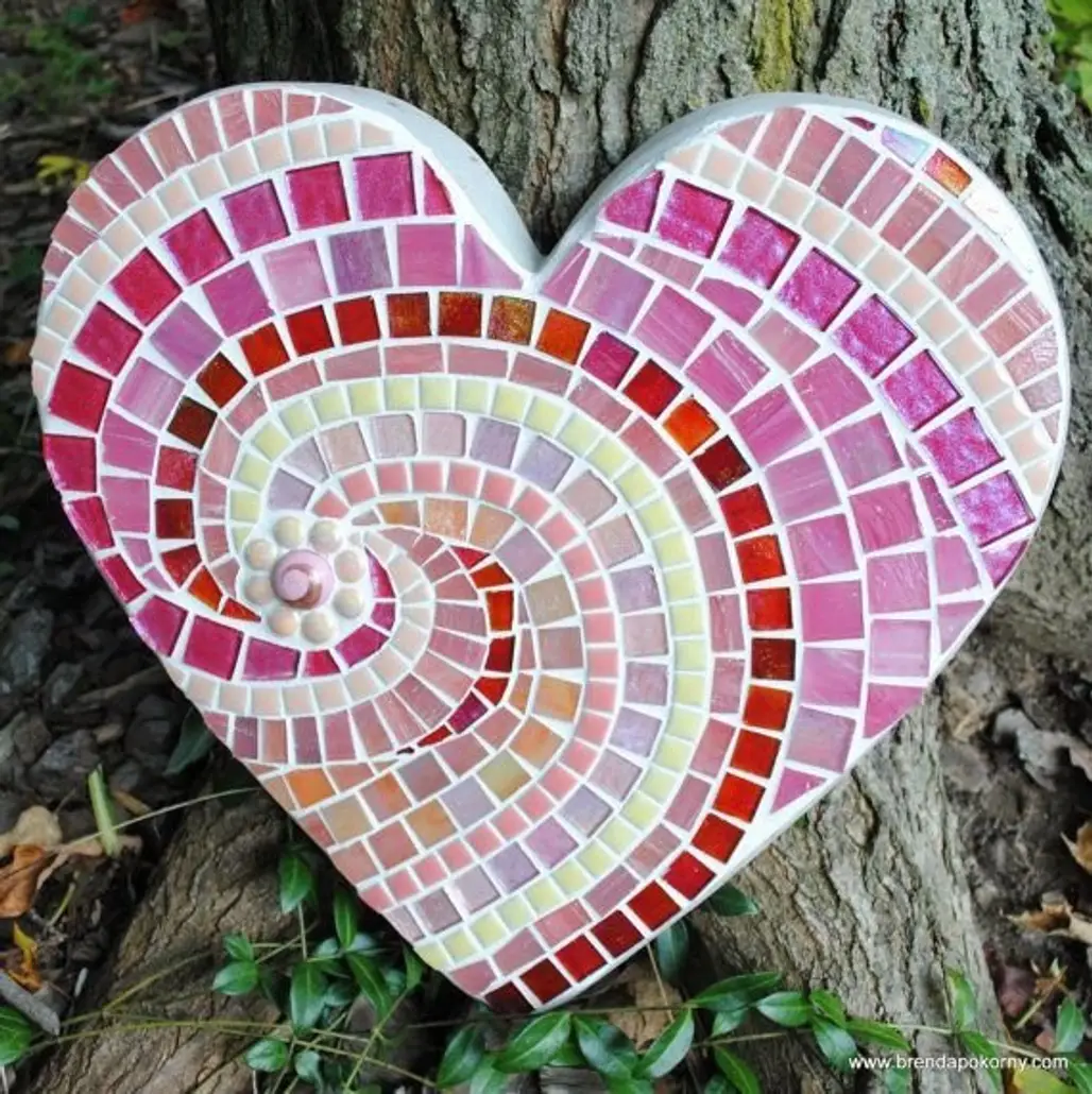 Heart Mosaic Stepping Stone