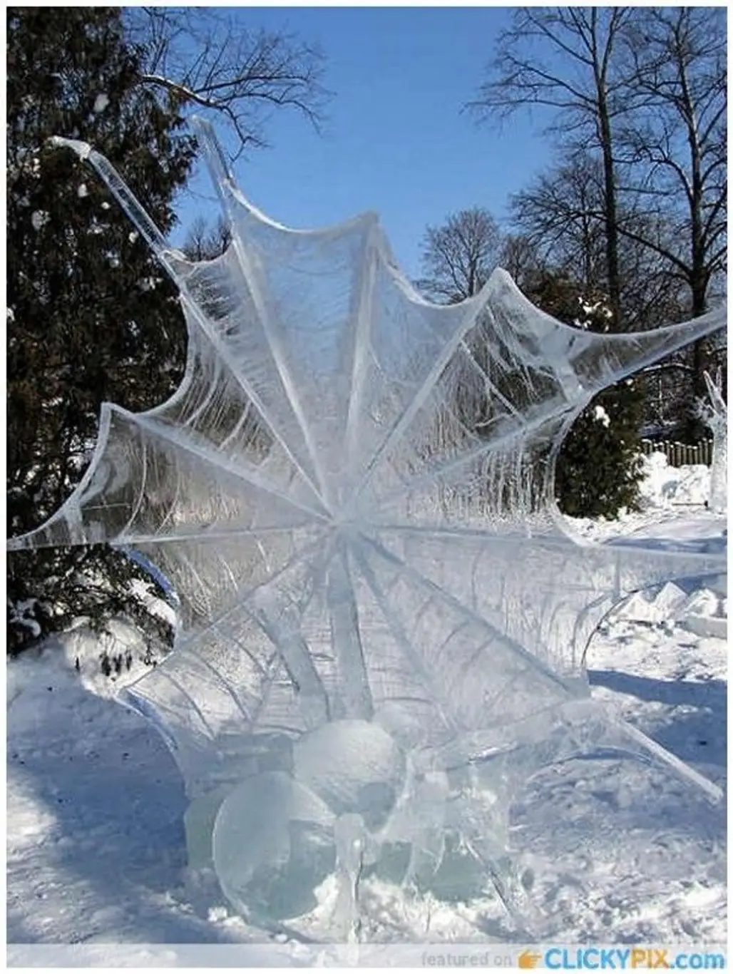 Ice-Sculpture - Spider with Web