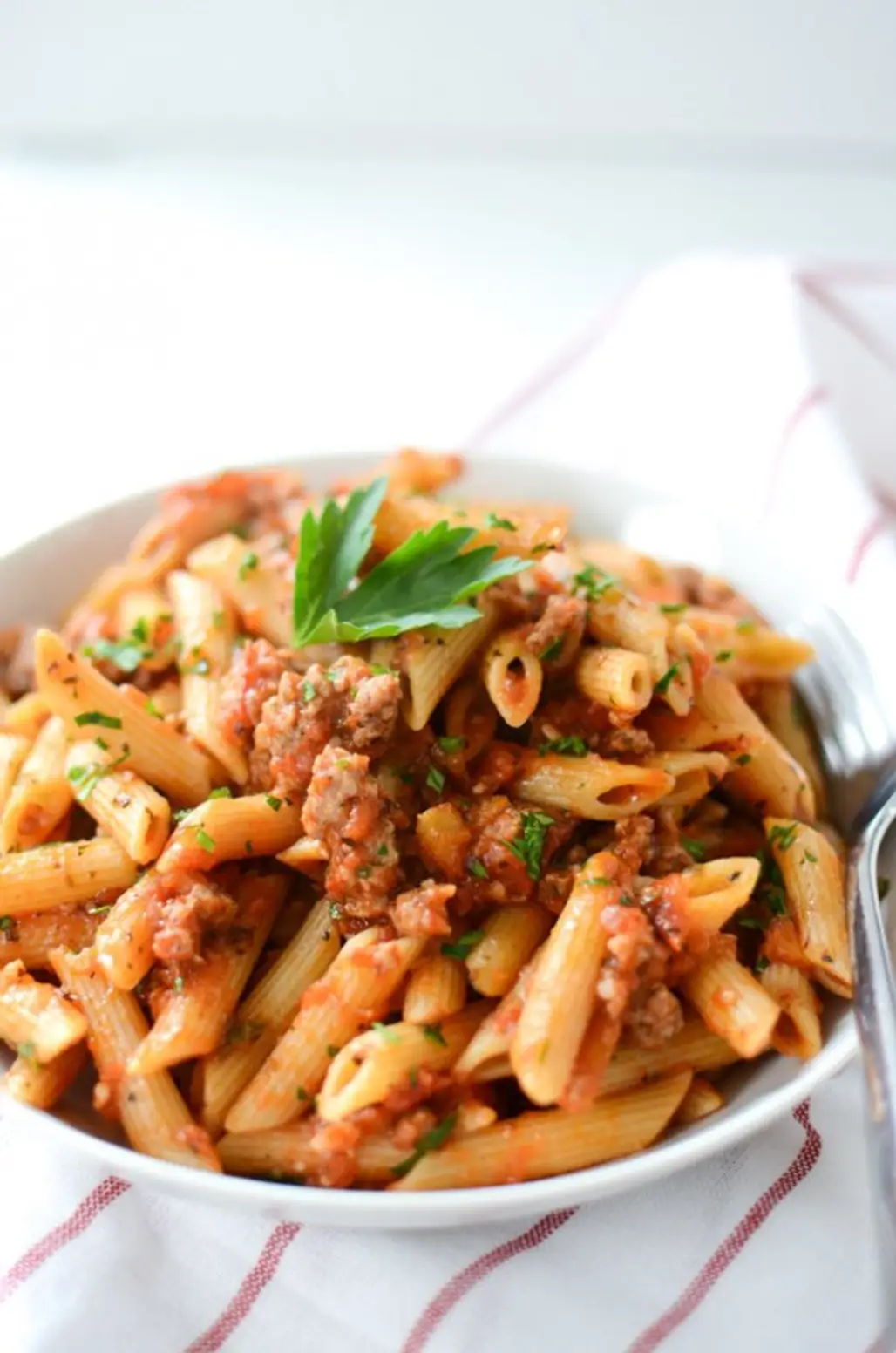 Whole Wheat Pasta with Meat Sauce