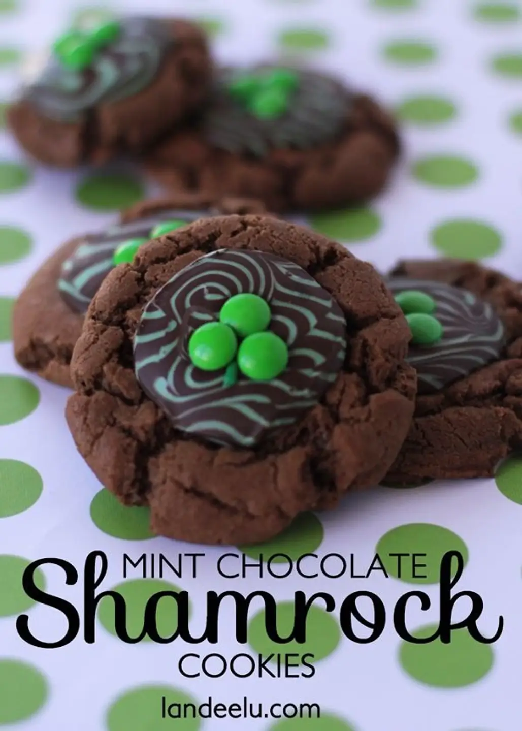 Mint Chocolate Shamrock Cookies