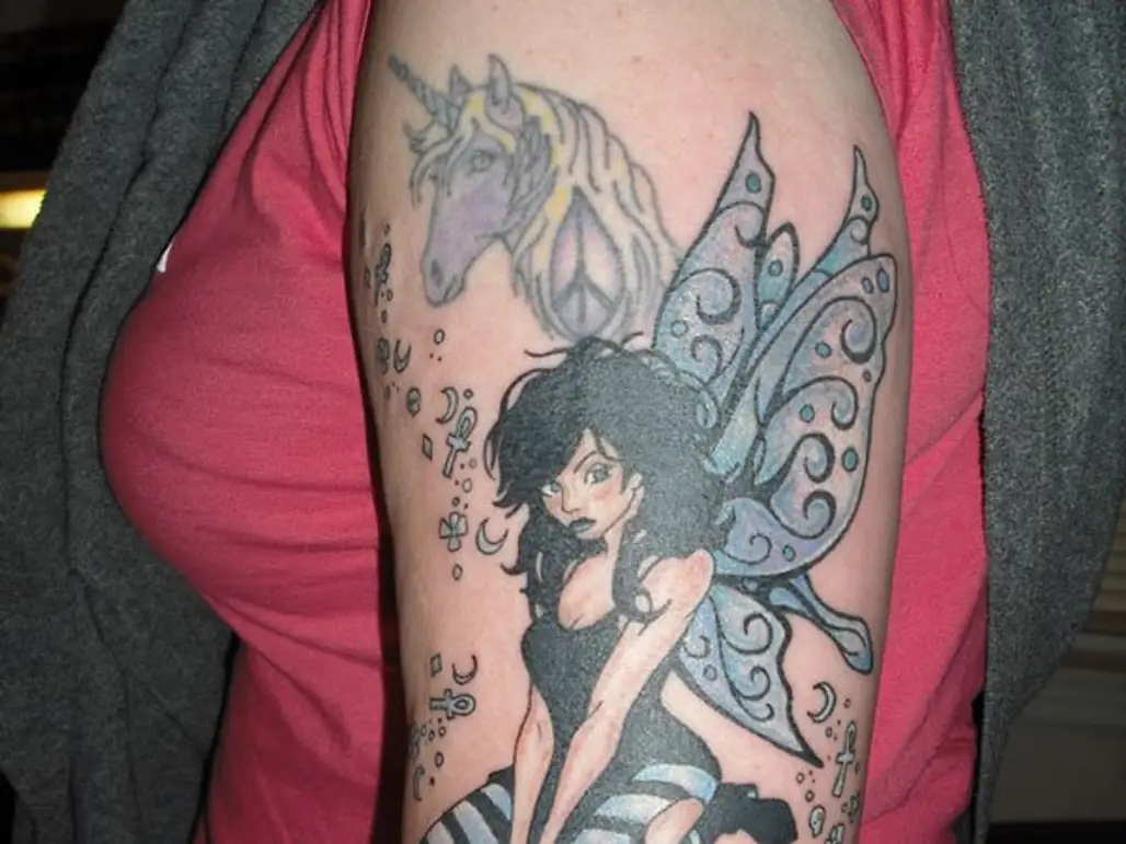 fairy and butterflies by Lou Jacque: TattooNOW