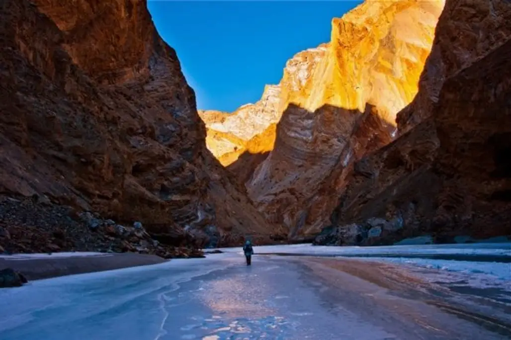 Trek over a Frozen River in Chadar