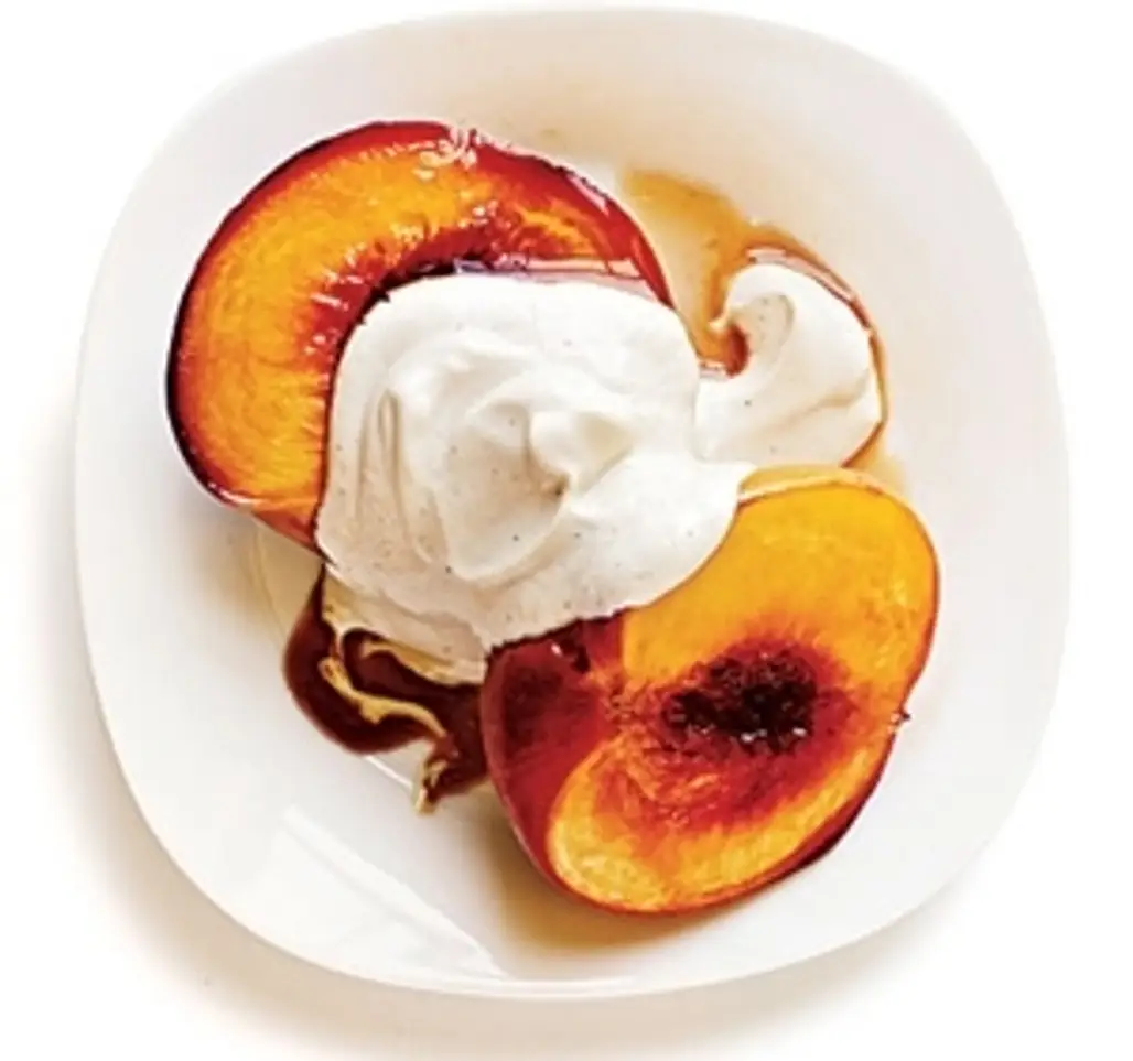 Bourbon-Glazed Peaches with Yoghurt