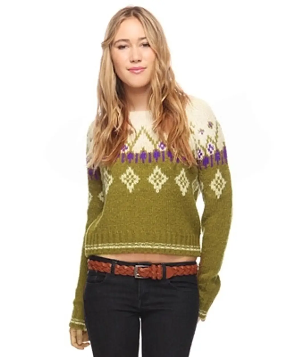 Colorblocked Wool Blend Sweater