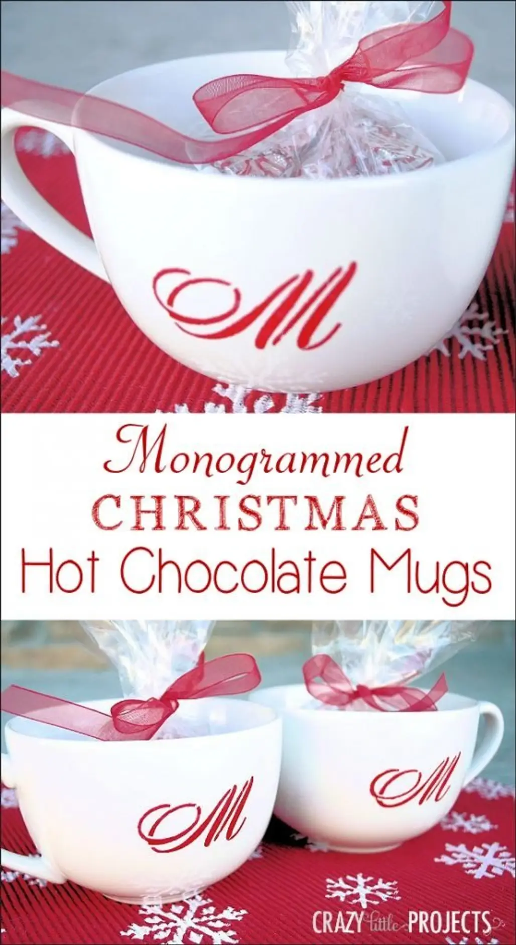 Monogrammed Christmas Hot Chocolate Mugs