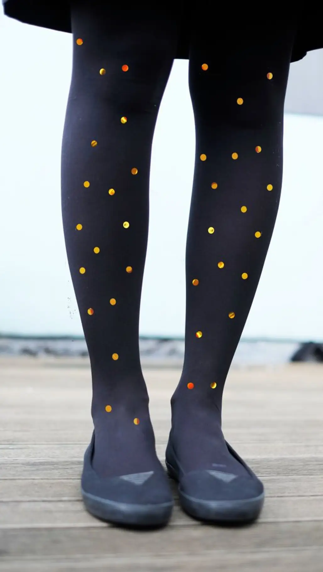 Spotted Polka Dot Tights in Metallic Gold or Silver